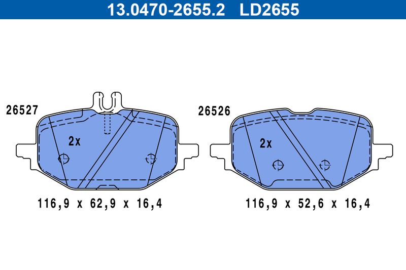 ATE 13.0470-2655.2 Brake Pad Set, disc brake