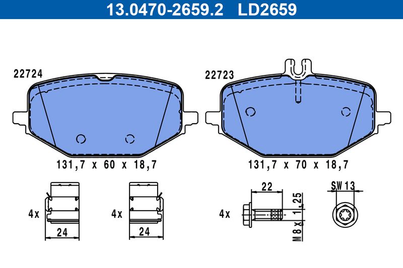 ATE 13.0470-2659.2 Brake Pad Set, disc brake