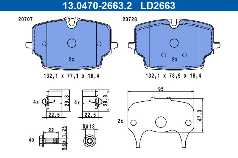 ATE 13.0470-2663.2 Brake Pad Set, disc brake