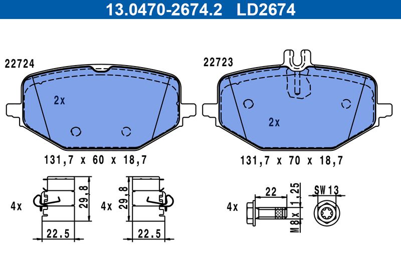 ATE 13.0470-2674.2 Brake Pad Set, disc brake