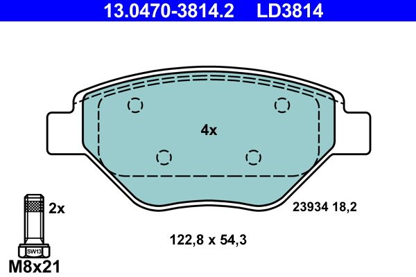 ATE 13.0470-3814.2 Brake Pad Set, disc brake