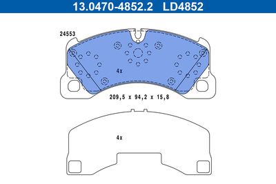 Brake Pad Set, disc brake ATE 13.0470-4852.2