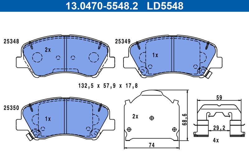 ATE 13.0470-5548.2 Brake Pad Set, disc brake