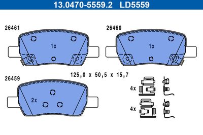 Brake Pad Set, disc brake ATE 13.0470-5559.2