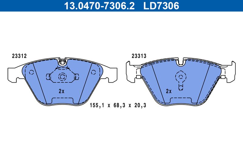 ATE 13.0470-7306.2 Brake Pad Set, disc brake