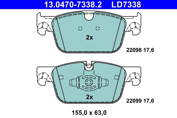 ATE 13.0470-7338.2 Brake Pad Set, disc brake