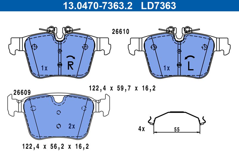 ATE 13.0470-7363.2 Brake Pad Set, disc brake