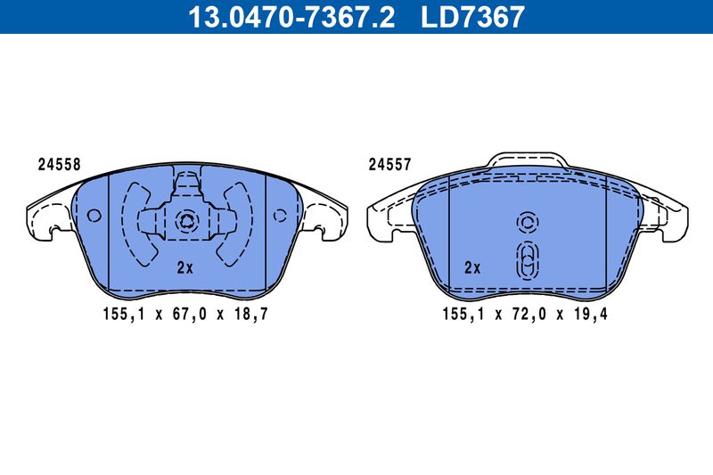 ATE 13.0470-7367.2 Brake Pad Set, disc brake
