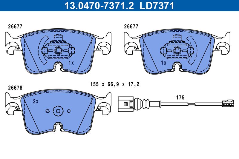ATE 13.0470-7371.2 Brake Pad Set, disc brake