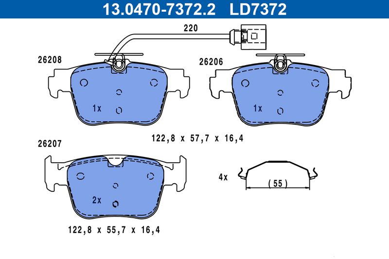 ATE 13.0470-7372.2 Brake Pad Set, disc brake