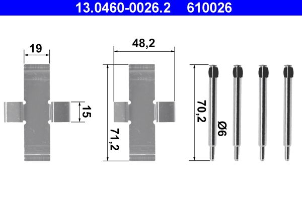ATE 13.0460-0026.2 Accessory Kit, disc brake pad