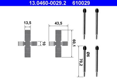 Accessory Kit, disc brake pad ATE 13.0460-0029.2