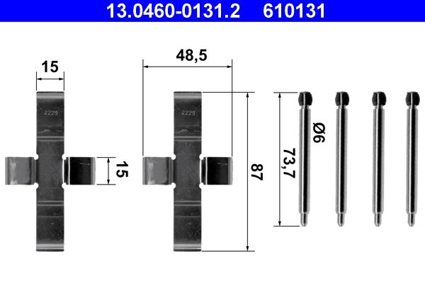 ATE 13.0460-0131.2 Accessory Kit, disc brake pad