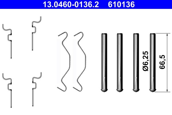 ATE 13.0460-0136.2 Accessory Kit, disc brake pad