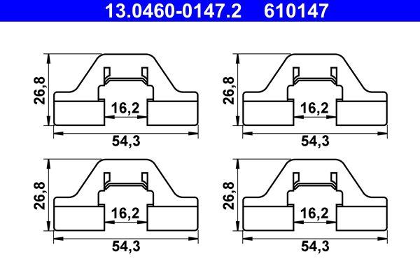 ATE 13.0460-0147.2 Accessory Kit, disc brake pad