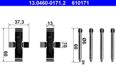Accessory Kit, disc brake pad ATE 13.0460-0171.2