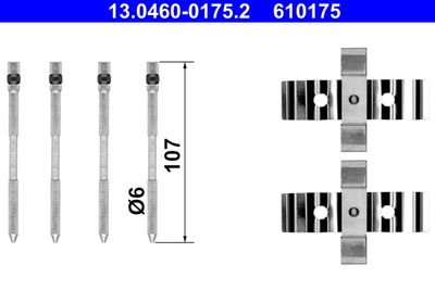 Accessory Kit, disc brake pad ATE 13.0460-0175.2