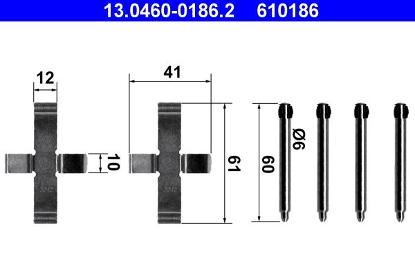 ATE 13.0460-0186.2 Accessory Kit, disc brake pad