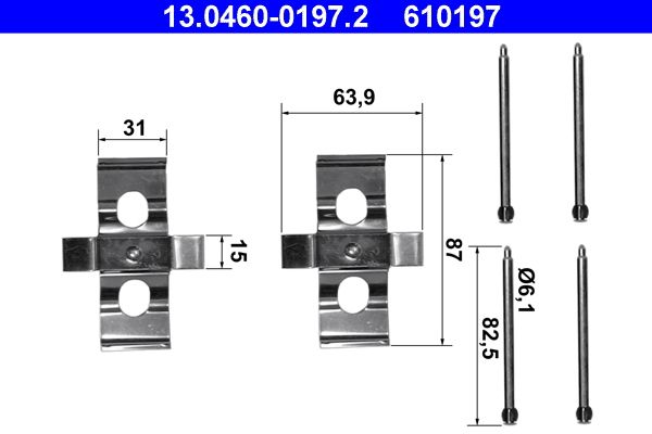 ATE 13.0460-0197.2 Accessory Kit, disc brake pad