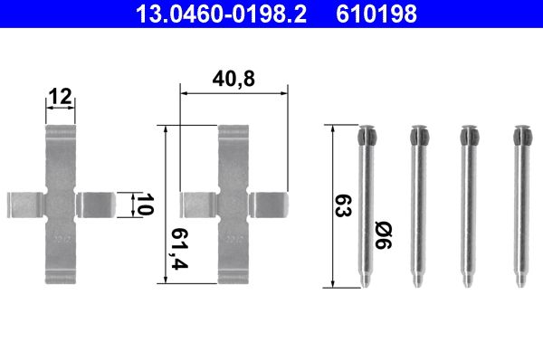 ATE 13.0460-0198.2 Accessory Kit, disc brake pad