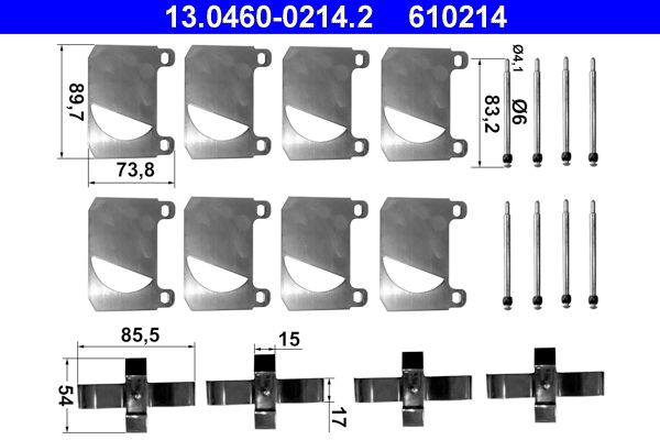 ATE 13.0460-0214.2 Accessory Kit, disc brake pad