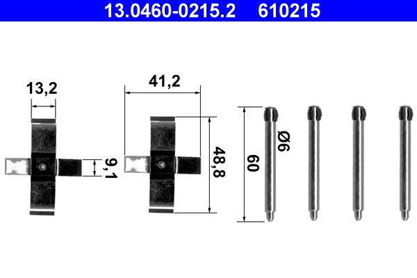 ATE 13.0460-0215.2 Accessory Kit, disc brake pad