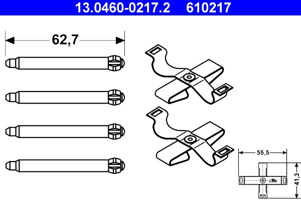 ATE 13.0460-0217.2 Accessory Kit, disc brake pad