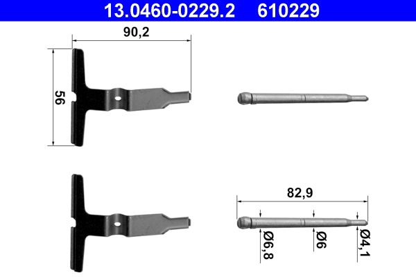 ATE 13.0460-0229.2 Accessory Kit, disc brake pad