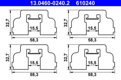 Accessory Kit, disc brake pad ATE 13.0460-0240.2