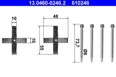 Accessory Kit, disc brake pad ATE 13.0460-0246.2