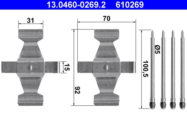 ATE 13.0460-0269.2 Accessory Kit, disc brake pad