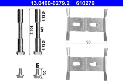 Accessory Kit, disc brake pad ATE 13.0460-0279.2
