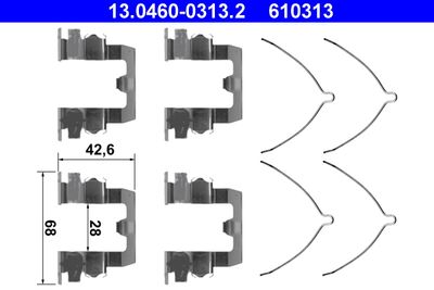 Accessory Kit, disc brake pad ATE 13.0460-0313.2