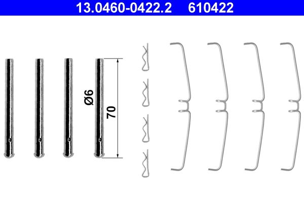 ATE 13.0460-0422.2 Accessory Kit, disc brake pad