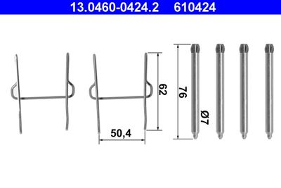 Accessory Kit, disc brake pad ATE 13.0460-0424.2