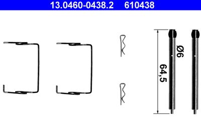Accessory Kit, disc brake pad ATE 13.0460-0438.2