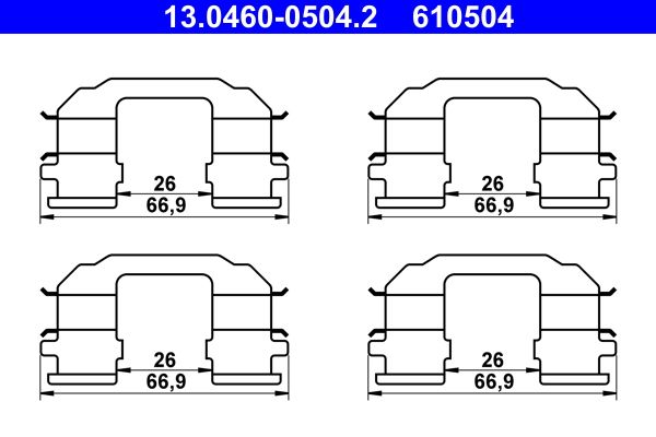 ATE 13.0460-0504.2 Accessory Kit, disc brake pad