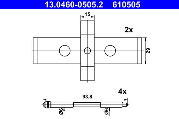 ATE 13.0460-0505.2 Accessory Kit, disc brake pad