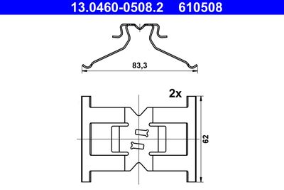 Accessory Kit, disc brake pad ATE 13.0460-0508.2