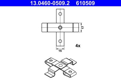 Accessory Kit, disc brake pad ATE 13.0460-0509.2