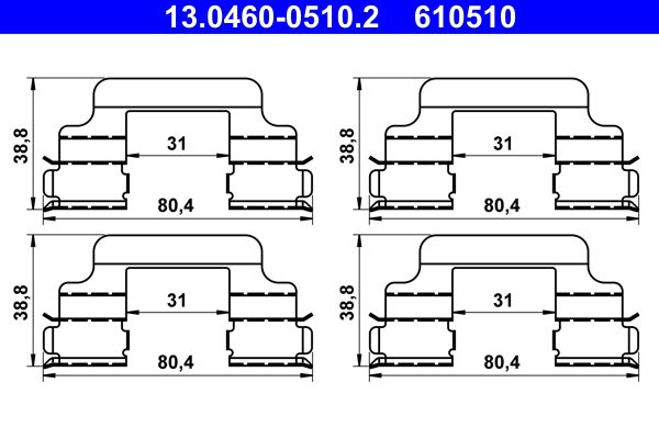 ATE 13.0460-0510.2 Accessory Kit, disc brake pad