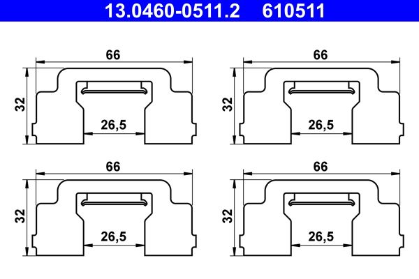ATE 13.0460-0511.2 Accessory Kit, disc brake pad