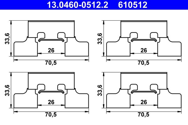 ATE 13.0460-0512.2 Accessory Kit, disc brake pad