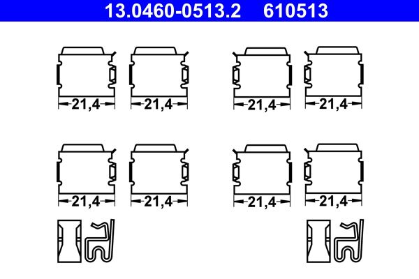 ATE 13.0460-0513.2 Accessory Kit, disc brake pad