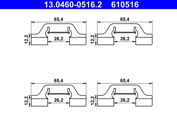 ATE 13.0460-0516.2 Accessory Kit, disc brake pad