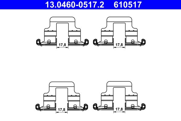 ATE 13.0460-0517.2 Accessory Kit, disc brake pad