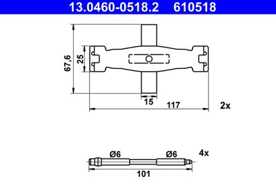 Accessory Kit, disc brake pad ATE 13.0460-0518.2