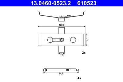 Accessory Kit, disc brake pad ATE 13.0460-0523.2