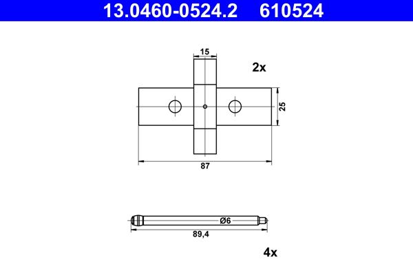 ATE 13.0460-0524.2 Accessory Kit, disc brake pad