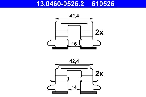 ATE 13.0460-0526.2 Accessory Kit, disc brake pad